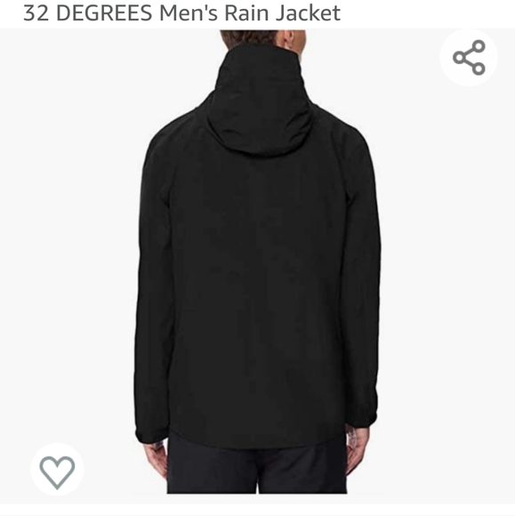 32 Degrees Cool Men's Waterproof Rain Jacket Black XXL NIB Last One - Picture 6 of 6